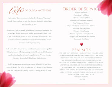 Funeral Memorial Program PrePrinted Shell Folder
