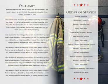 Funeral Memorial Program PrePrinted Shell Folder