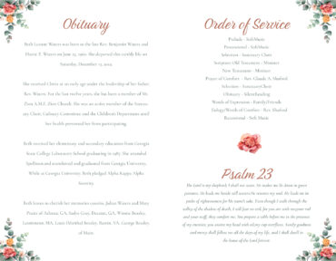 Funeral Memorial Program PrePrinted Shell Folder