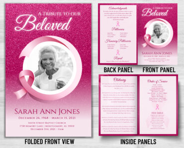 Funeral Memorial Program PrePrinted Shell