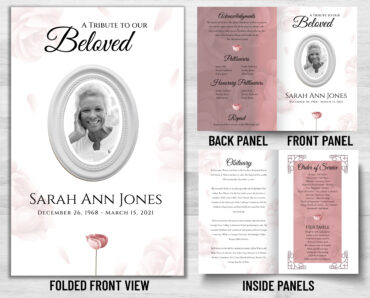 Funeral Memorial Program PrePrinted Shell