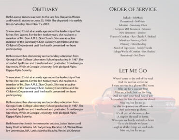 Funeral Memorial Program PrePrinted Shell