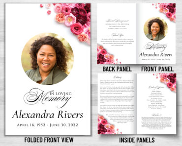 Funeral Memorial Program PrePrinted Shell