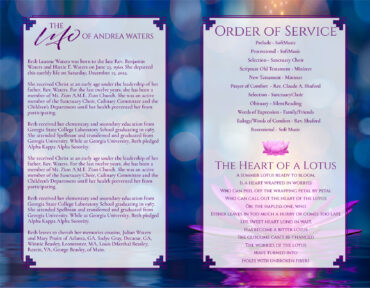 Funeral Memorial Program PrePrinted Shell