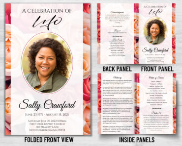 Funeral Memorial Program PrePrinted Shell