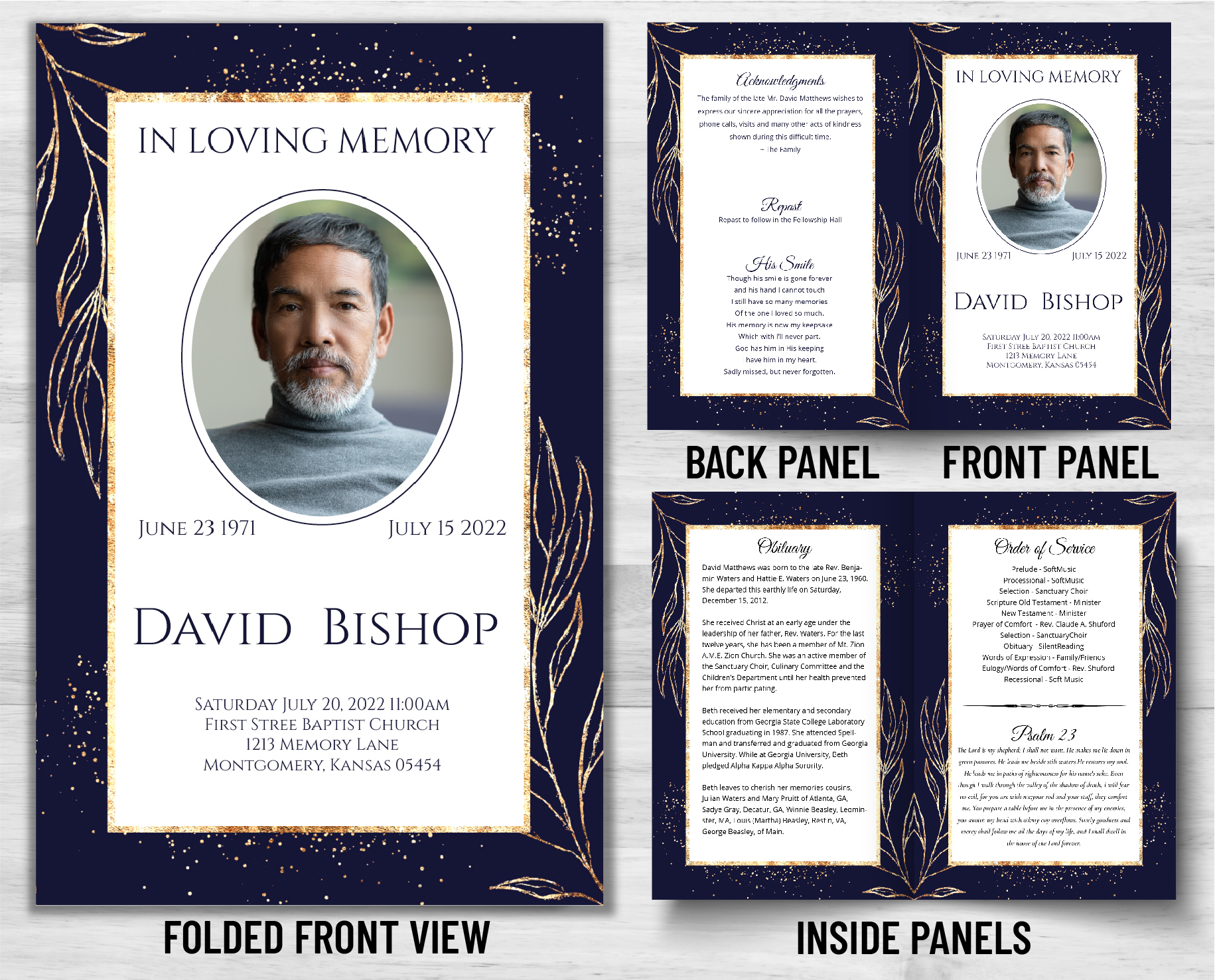 Funeral Program PrePrinted Shell - 2105 - Memorial Prints - Memorial ...