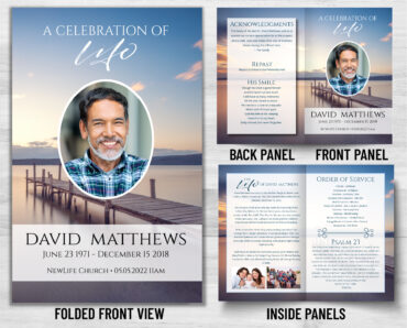 Funeral Memorial Program PrePrinted Shell