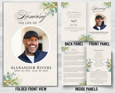 Funeral Memorial Program PrePrinted Shell