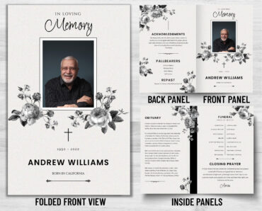 Funeral Memorial Program PrePrinted Shell