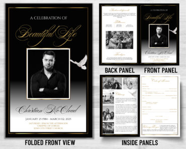 Funeral Memorial Program Pre-Printed Shell