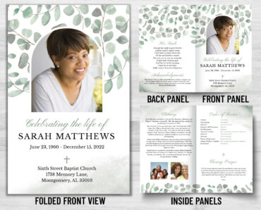 Funeral Memorial Program Pre-Printed Shell