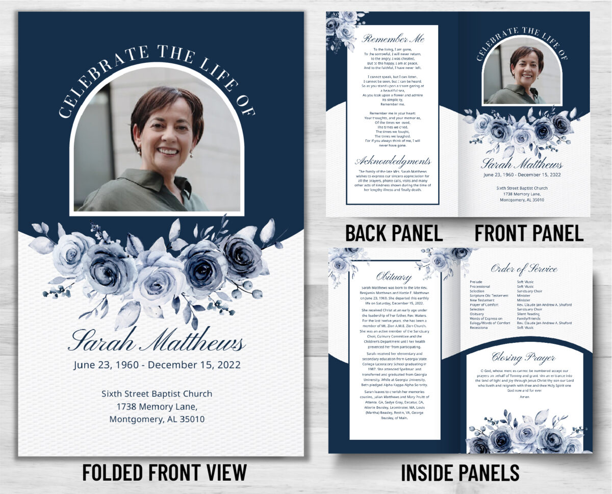 Funeral Memorial Program Pre-Printed Shell