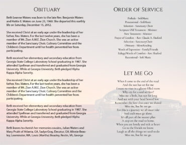 Funeral Memorial Program Pre-Printed Shell